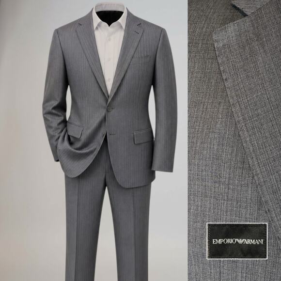 Emporio Armani Other - Emporio Armani G-Line Suit 38R 31x30 Gray Two Tone Melange Designer